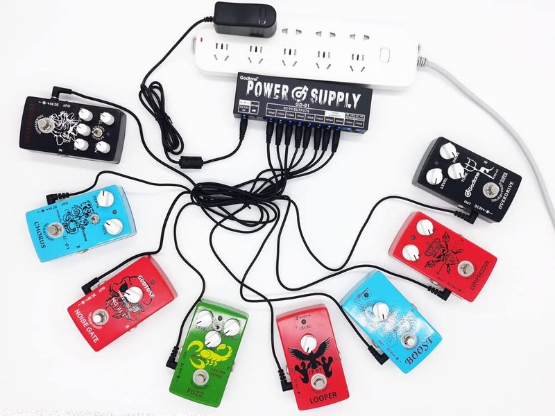Godtone 8 Pack Guitar Effect Pedal DC Cable 5.5mm x 2.1mm Power Lead Cord, 60CM Male to Male (8 Power Cable) - Image 3
